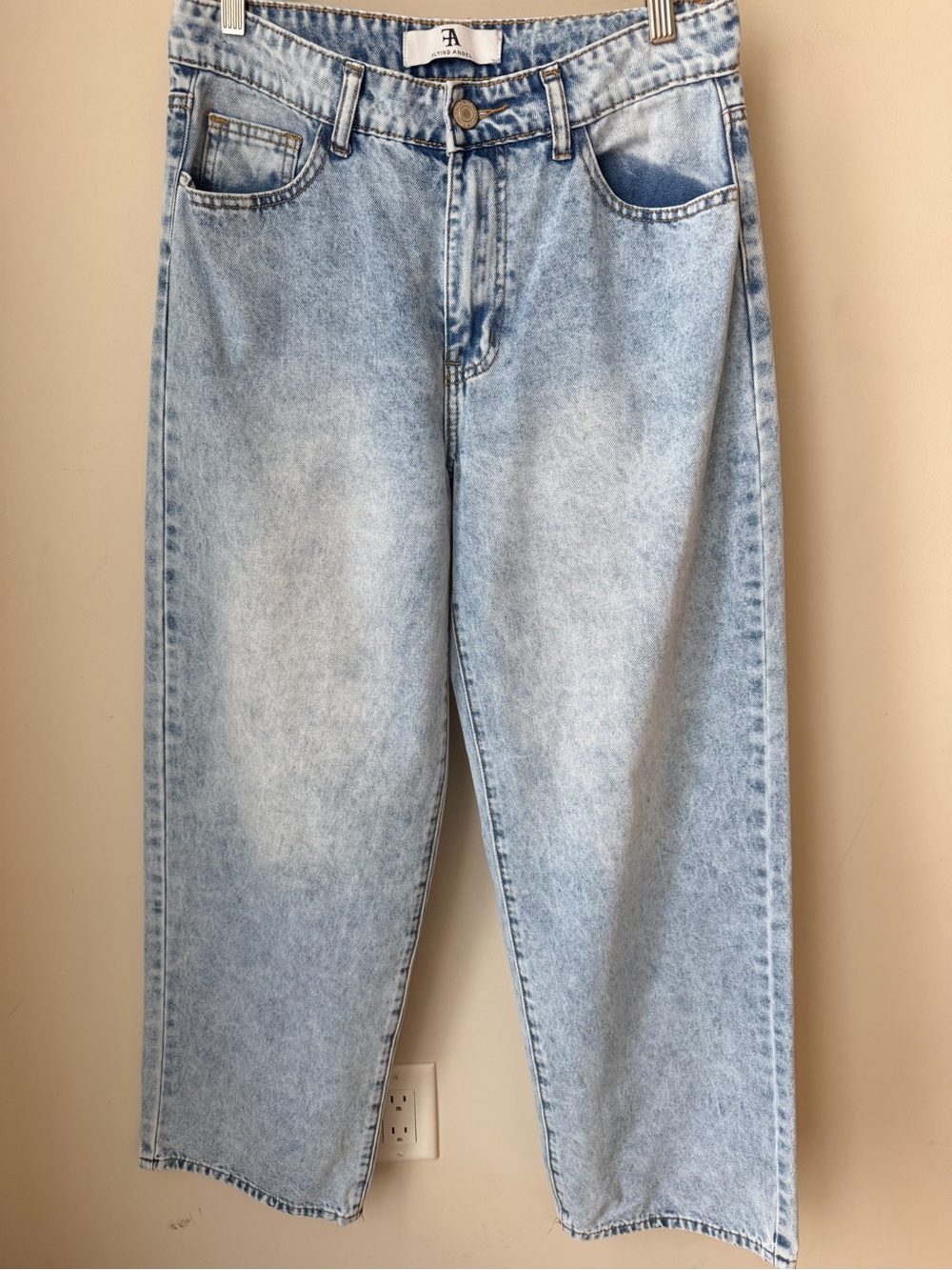 Flying Angel Y2K Light Wash Acid Wash Relaxed fit Jeans 11/30